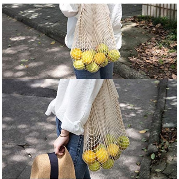 NEW Mesh French Market Style Long Handle Shopping Bag - Picture 7 of 16